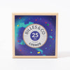 Box of 25 cosmos marbles in blue multicolour frosting from Billes & Co